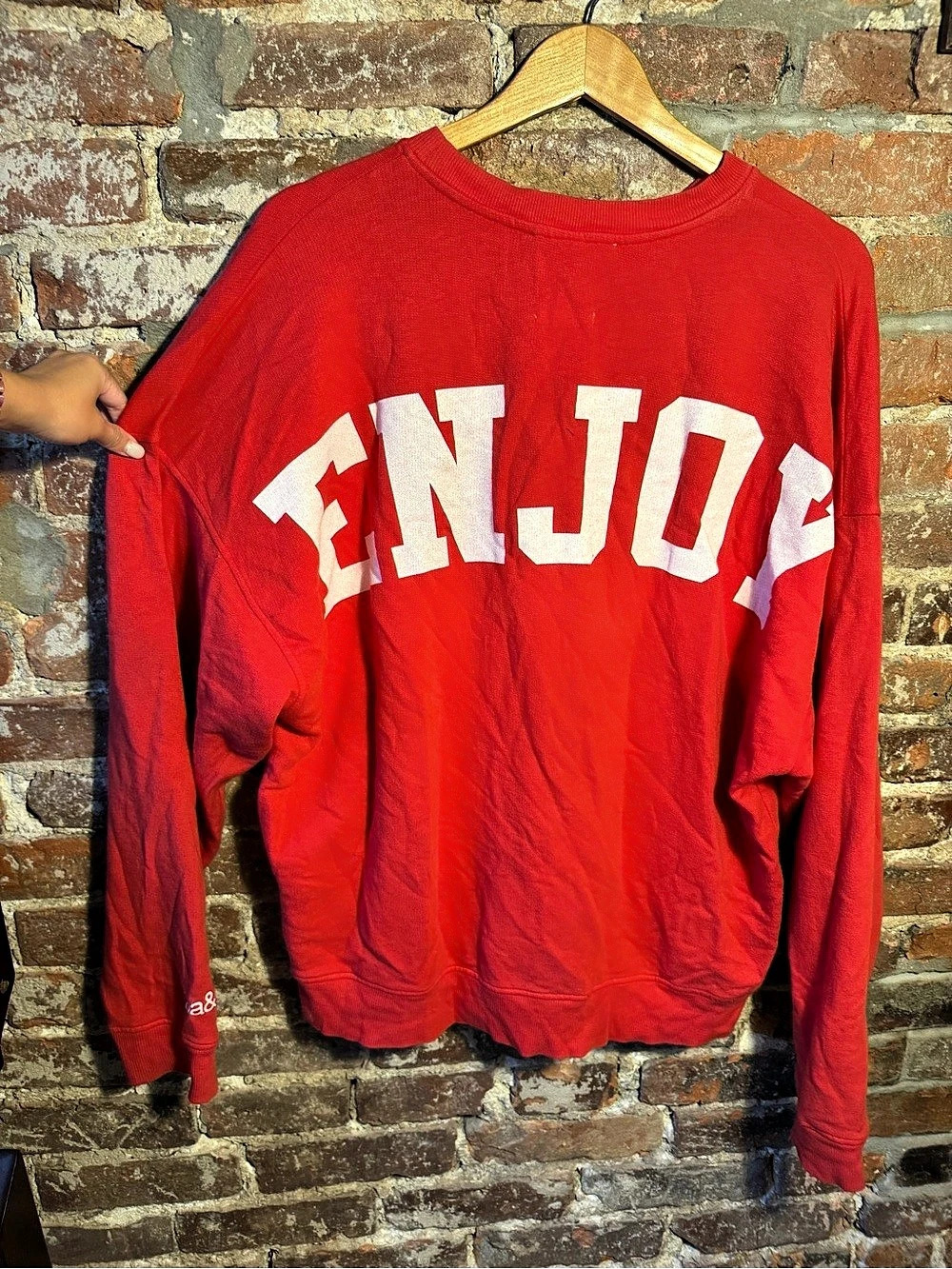 ba&sh Enjoy Sweatshirt Red & White Size 2